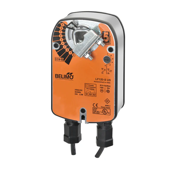 LFX24-SR-S US | Damper Actuator | 35 in-lb | Spg Rtn | 24V | Modulating | End Switch | Belimo