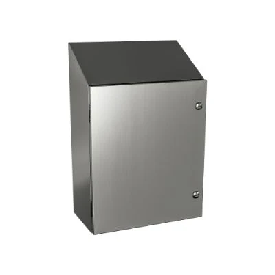 5412 ESSCS3020086 | Type 4X, 12 | Stainless steel single door console with sloped top | 30L x 20W x 8H (in) | EXM