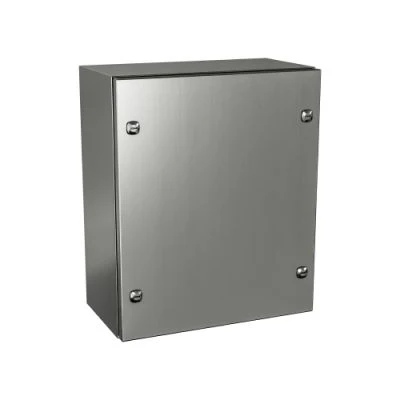 5412 ESSQT482408 | Type 4X, 12 | Single door stainless steel enclosure with cover secured by 1/4 turn locks | 48L x 24W x 8H (in) | EXM