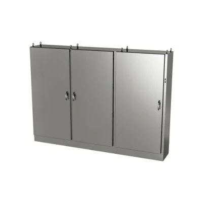 9500 U3DSS8411824P | Type 12, 13 | Stainless steel multi-door freestanding cabinet for safety disconnect mounted on right flange | 84L x 118W x 24H (in) | EXM